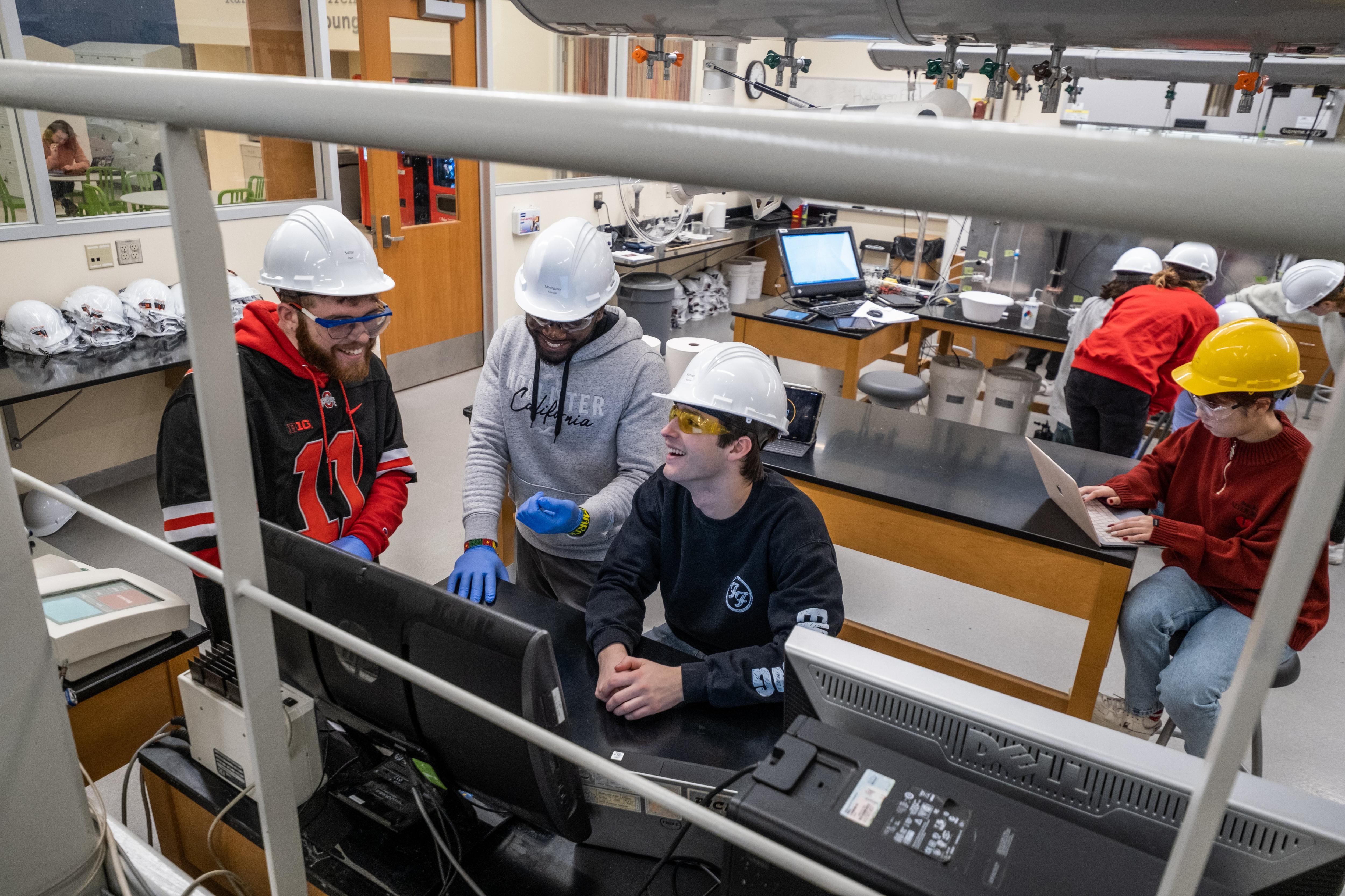 Modern learning environment setting in the lower level of the Chemical & Biomolecular Engineering